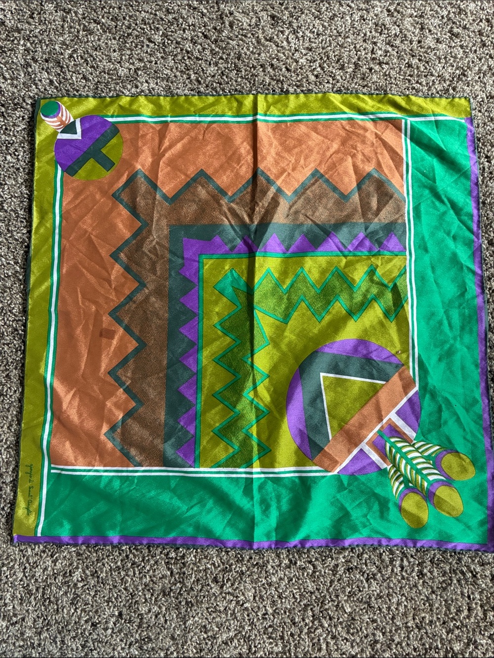 Vintage Giorgio di Sant’Angelo square silk scarf